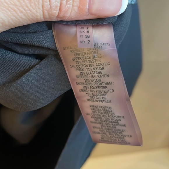 Elie Tahari Black Mesh Stretch Zipper Back Bodycon Dress Size 2 - Picture 4 of 4